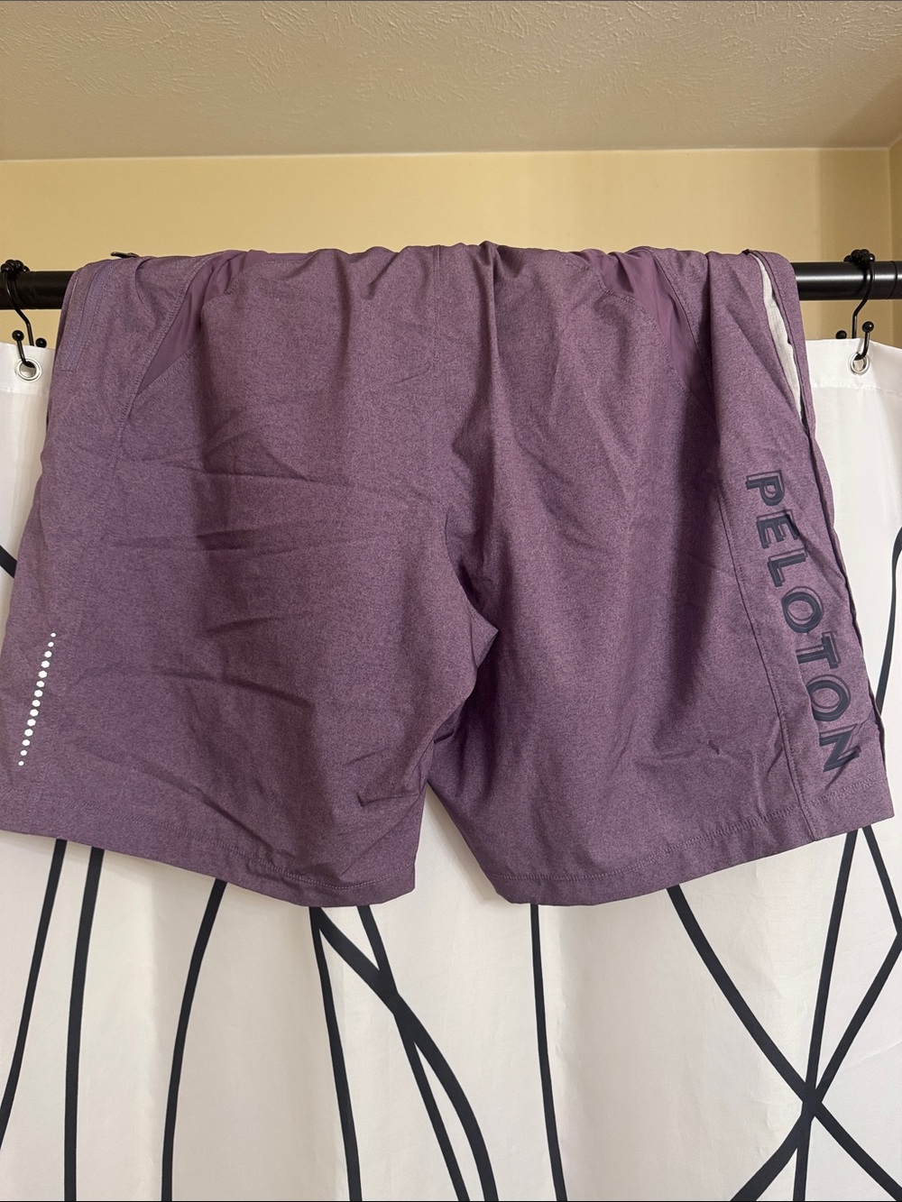 Peloton Men’s Marled Purple Athletic Shorts with Side Logo
